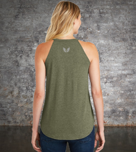 Load image into Gallery viewer, 2 Down Retro Sunset Rocker Tank (Olive Green)