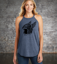 Load image into Gallery viewer, 2 Down Free Soul Winged Helmet Rocker Tank  (Navy Frost)