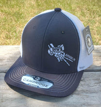 Load image into Gallery viewer, 2 Down Apparel Co. Embroidered Logo Snapback Cap - Black White Mesh