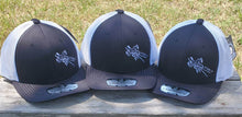Load image into Gallery viewer, 2 Down Apparel Co. Embroidered Logo Snapback Cap - Black White Mesh