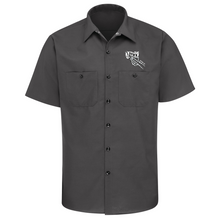 Load image into Gallery viewer, 2 Down License Plate Short Sleeve Button Down Work Shirt