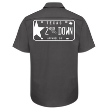 Load image into Gallery viewer, 2 Down License Plate Short Sleeve Button Down Work Shirt
