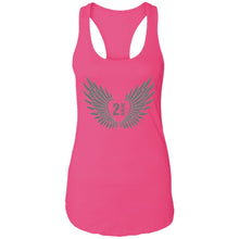 Load image into Gallery viewer, 2 Down Heart Angel Wings Ladies Ideal Racerback Tank