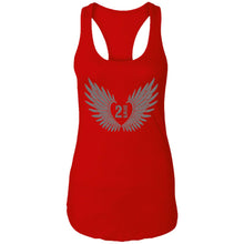 Load image into Gallery viewer, 2 Down Heart Angel Wings Ladies Ideal Racerback Tank
