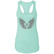 Load image into Gallery viewer, 2 Down Heart Angel Wings Ladies Ideal Racerback Tank
