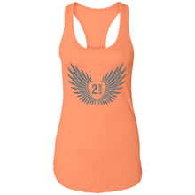 Load image into Gallery viewer, 2 Down Heart Angel Wings Ladies Ideal Racerback Tank