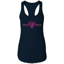 Load image into Gallery viewer, Leopard Retro Tire with Wings in Hot Pink Ladies Ideal Racerback Tank