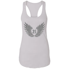 Load image into Gallery viewer, 2 Down Heart Angel Wings Ladies Ideal Racerback Tank