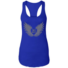 Load image into Gallery viewer, 2 Down Heart Angel Wings Ladies Ideal Racerback Tank