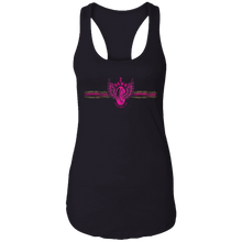 Load image into Gallery viewer, Leopard Retro Tire with Wings in Hot Pink Ladies Ideal Racerback Tank