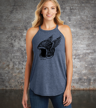 Load image into Gallery viewer, 2 Down Free Soul Winged Helmet Rocker Tank  (Navy Frost)
