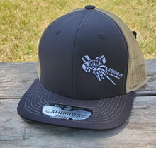 Load image into Gallery viewer, 2 Down Apparel Co. Embroidered Logo Snapback Cap - Black Khaki Mesh
