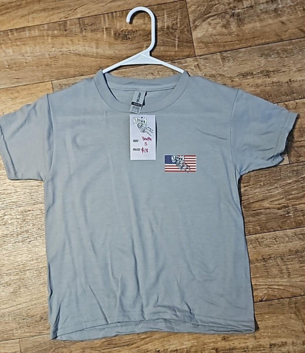YOUTH/KIDS 2 Down T Shirt Short Sleeve Patriotic and Finger Logo