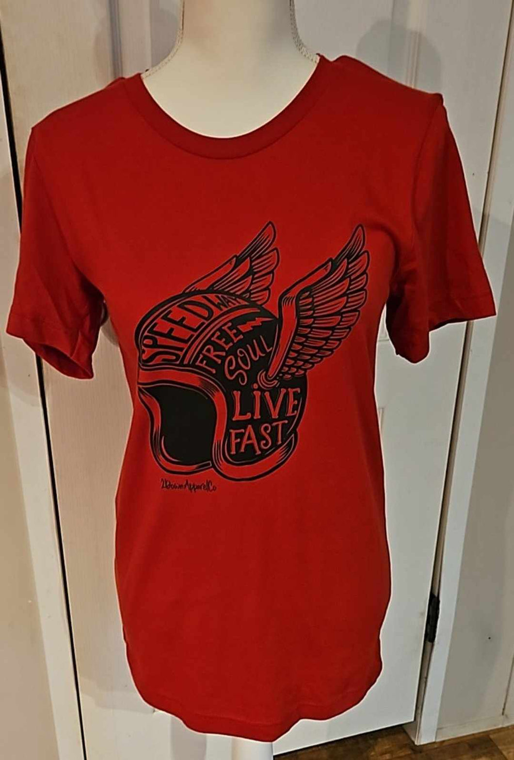 Deep Red Winged Helmet Soft Style T Shirt