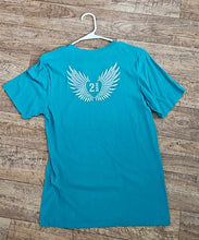 Load image into Gallery viewer, 2 Down Angel Wing Short Sleeve Tee Teal
