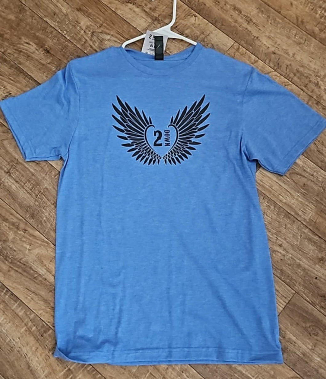Short Sleeve Heather Royal Blue Angel Wings T Shirt