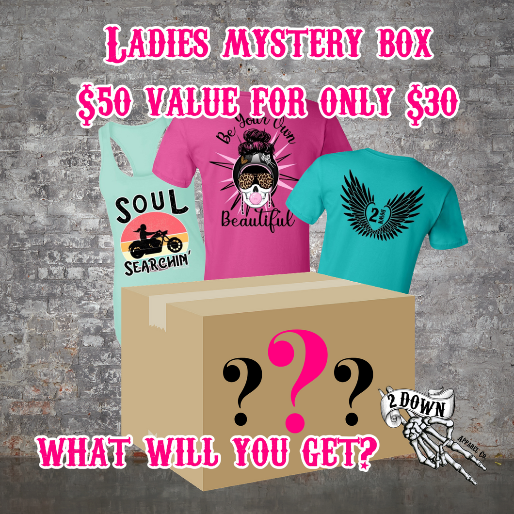 2 Down Apparel Co. Ladies MYSTERY BOX $50 Retail Value Only $30