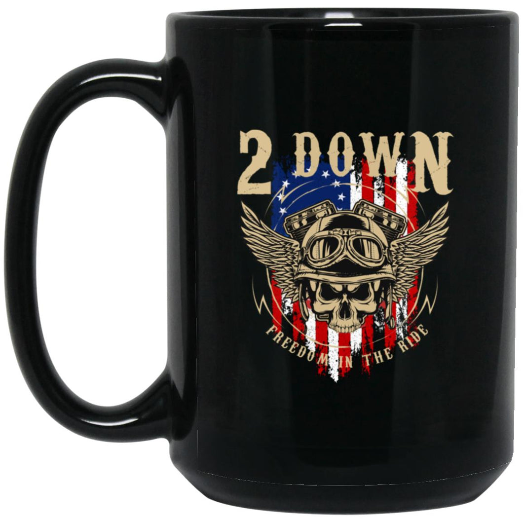 2 Down Patriotic 15oz Black Mug