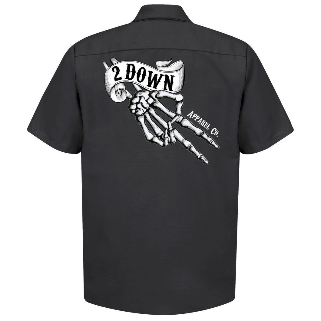 2 Down Logo Short Sleeve Button Down Work Shirt