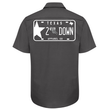 Load image into Gallery viewer, 2 Down License Plate Short Sleeve Button Down Work Shirt
