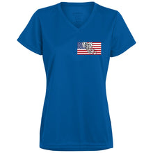 Load image into Gallery viewer, 2 Down Patriotic Ladies’ Moisture-Wicking V-Neck Tee
