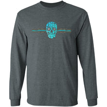 Load image into Gallery viewer, The Kaci Turquoise Leopard and Floral Skull  LS Ultra Cotton T-Shirt
