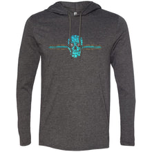 Load image into Gallery viewer, The Kaci Turquoise Leopard and Floral Skull  LS T-Shirt Hoodie
