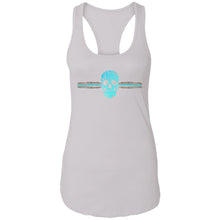 Load image into Gallery viewer, The Kaci Turquoise Leopard and Floral Skull Ladies Ideal Racerback Tank
