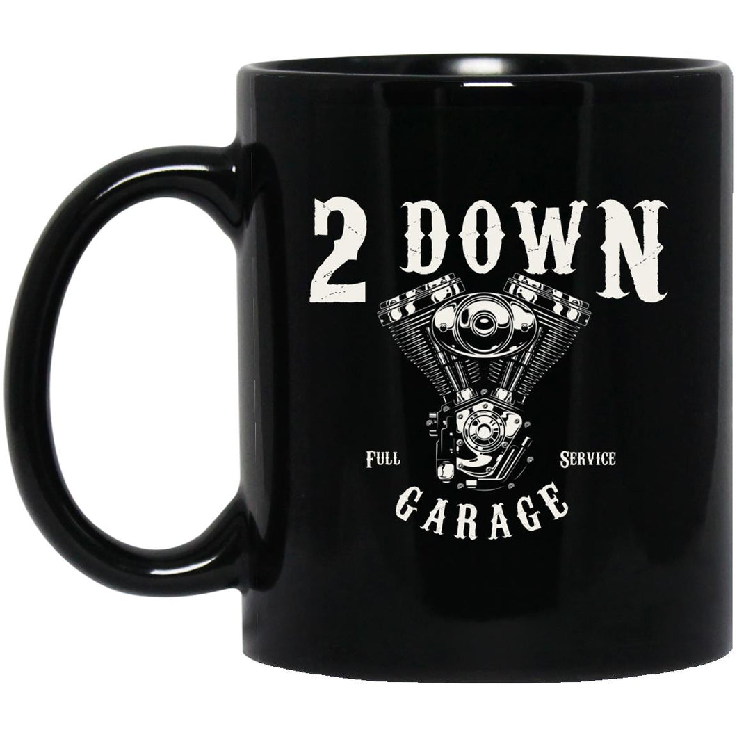 2 Down Garage Motor 11 oz. Black Mug