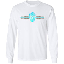 Load image into Gallery viewer, The Kaci Turquoise Leopard and Floral Skull  LS Ultra Cotton T-Shirt
