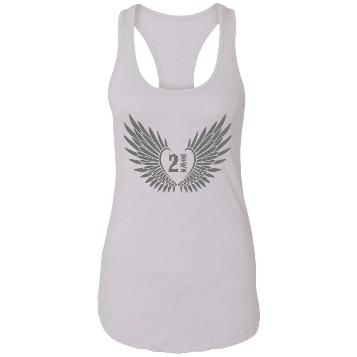 2 Down Heart Angel Wings Ladies Ideal Racerback Tank