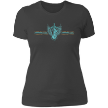 Load image into Gallery viewer, Leopard Retro Tire with Wings in Turquoise Ladies&#39; Boyfriend T-Shirt
