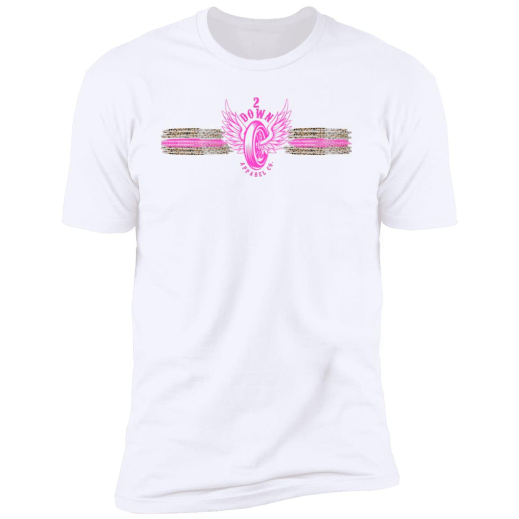 Leopard Retro Tire with Wings in Hot Pink Premium Short Sleeve T-Shirt